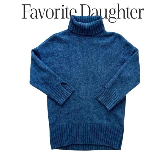Favorite Daughter Charcoal Cashmere & Wool Turtleneck Sweater small - Picture 1 of 6